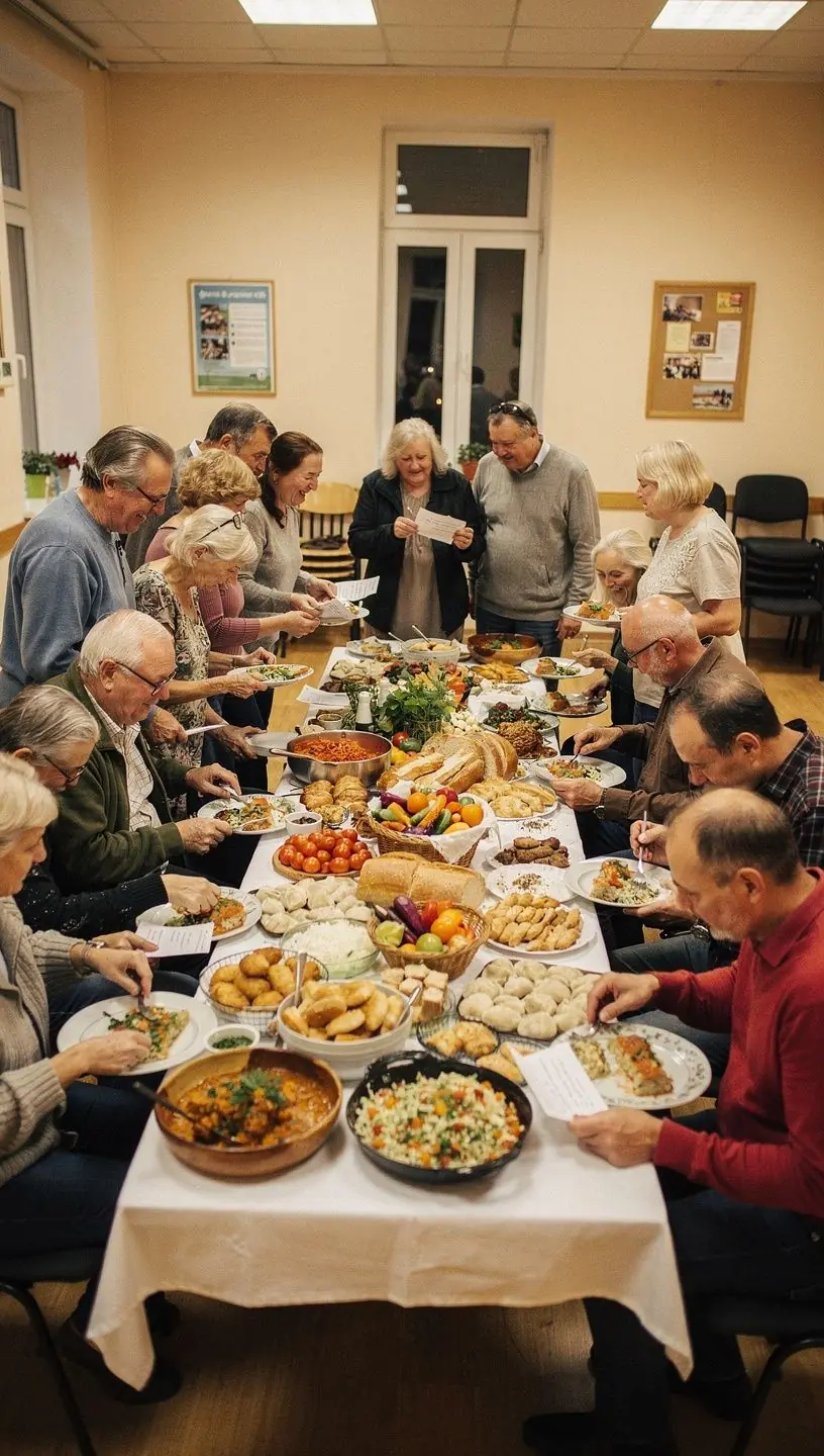 People enjoying conversation at a social club gathering